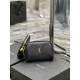 Replica Borsa a catena YSL Saint Laurent Gaby con cerniera e catena 18 cm Nera