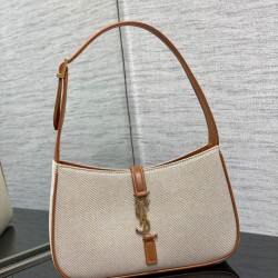 Borsa Hobo YSL Saint Laurent Le 5 A 7 in pelle di tela