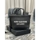 Replica Borsa tote ricamata YSL Saint Laurent Rive Gauche nera