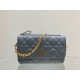Replica Christian Dior Caro Pouch Cannage Vitello Blu Replica Christian Dior Caro Pouch Cannage Vitello Blu