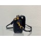 Replica Christian Dior Caro Pouch Cannage in pelle di vitello nera Replica Christian Dior Caro Pouch Cannage in pelle di vitello nera