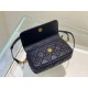 Replica Christian Dior Caro Pouch Cannage in pelle di vitello nera Replica Christian Dior Caro Pouch Cannage in pelle di vitello nera