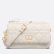 Replica Christian Dior Caro Pouch Cannage Vitello Bianco