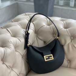 Fendi Piccola Borsa Hobo Croissant Nera