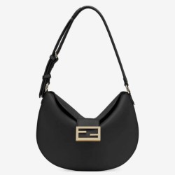 Fendi Piccola Borsa Hobo Croissant Nera