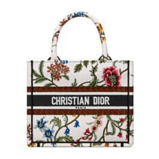 Replica Christian Dior Small Dior Book Tote Bianco Multicolor Ricamo Dior Petites Fleurs Replica Christian Dior Small Dior Book Tote Bianco Multicolor Ricamo Dior Petites Fleurs