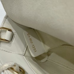 Christian Dior Micro Lady d-Joy Borsa Latte Vernice Cannage Pelle di vitello Crema