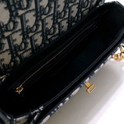 Christian Dior 30 Montaigne Avenue Bag Box pelle di vitello blu scuro