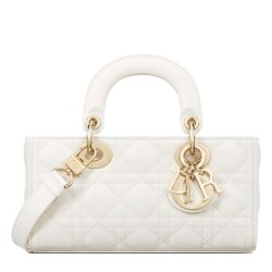Christian Dior Small Lady D-Joy Bag Latte Patent Cannage Calfskin Cream