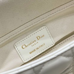 Christian Dior Small Lady D-Joy Bag Latte Patent Cannage Calfskin Cream