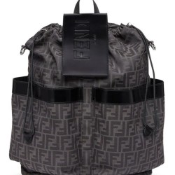 Zaino jacquard Fendi con coulisse FF 7VZ056 Nero