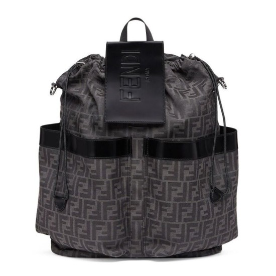 Replica Zaino jacquard Fendi con coulisse FF 7VZ056 Nero Replica Zaino jacquard Fendi con coulisse FF 7VZ056 Nero