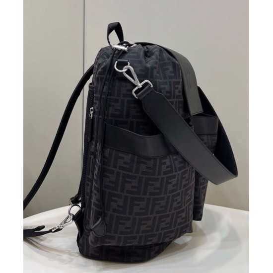 Replica Zaino jacquard Fendi con coulisse FF 7VZ056 Nero Replica Zaino jacquard Fendi con coulisse FF 7VZ056 Nero