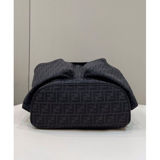 Replica Zaino jacquard Fendi con coulisse FF 7VZ056 Nero Replica Zaino jacquard Fendi con coulisse FF 7VZ056 Nero