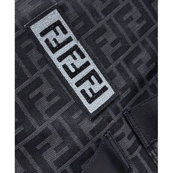 Replica Zaino jacquard Fendi con coulisse FF 7VZ056 Nero Replica Zaino jacquard Fendi con coulisse FF 7VZ056 Nero