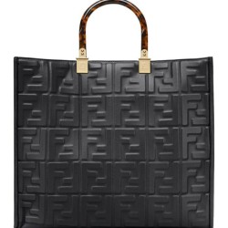 Fendi borsa tote media con motivo Sunshine FF 8BH386 nera