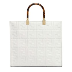 Fendi borsa tote media con motivo Sunshine FF 8BH386 crema