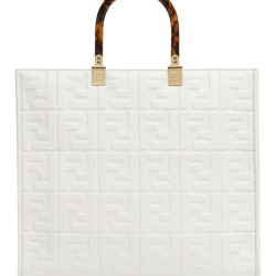 Fendi borsa tote media con motivo Sunshine FF 8BH386 crema