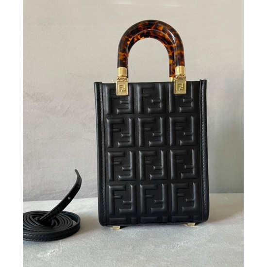 Replica Borsa shopper Fendi Mini Sunshine 8BS051 nera Replica Borsa shopper Fendi Mini Sunshine 8BS051 nera