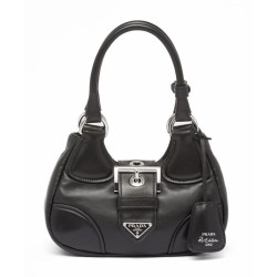 Borsa Prada Moon imbottita in nappa 1BA381 nera