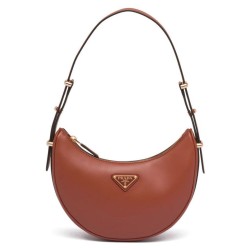 Borsa a tracolla in pelle Prada 1BC194 Caffè
