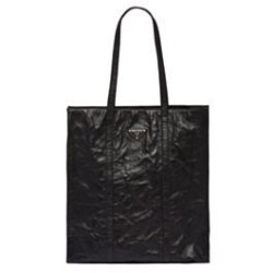 Borsa tote media in pelle nappa anticata Prada 1BG587 nera