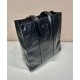 Replica Borsa tote media in pelle nappa anticata Prada 1BG587 nera Replica Borsa tote media in pelle nappa anticata Prada 1BG587 nera