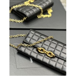 Portafoglio a catena YSL Saint Laurent Le Maillon nero Portafoglio a catena YSL Saint Laurent Le Maillon nero