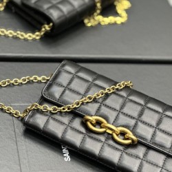 Portafoglio a catena YSL Saint Laurent Le Maillon nero Portafoglio a catena YSL Saint Laurent Le Maillon nero