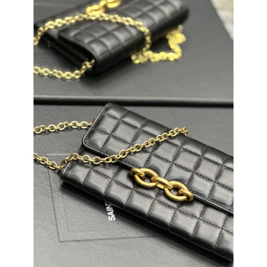 Replica Portafoglio a catena YSL Saint Laurent Le Maillon nero Replica Portafoglio a catena YSL Saint Laurent Le Maillon nero