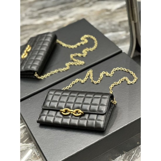 Replica Portafoglio a catena YSL Saint Laurent Le Maillon nero Replica Portafoglio a catena YSL Saint Laurent Le Maillon nero
