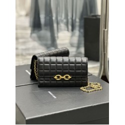 Portafoglio a catena YSL Saint Laurent Le Maillon nero