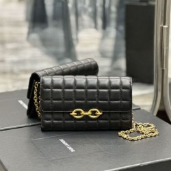 Portafoglio a catena YSL Saint Laurent Le Maillon nero