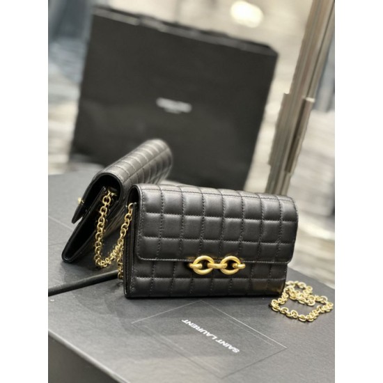 Replica Portafoglio a catena YSL Saint Laurent Le Maillon nero Replica Portafoglio a catena YSL Saint Laurent Le Maillon nero