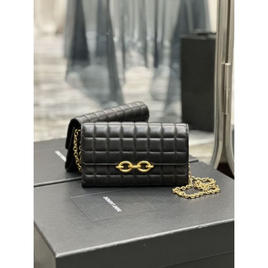 Replica Portafoglio a catena YSL Saint Laurent Le Maillon nero Replica Portafoglio a catena YSL Saint Laurent Le Maillon nero