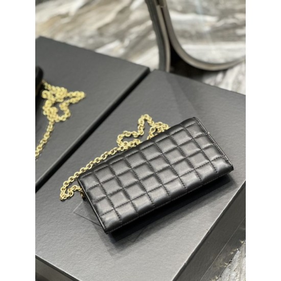 Replica Portafoglio a catena YSL Saint Laurent Le Maillon nero Replica Portafoglio a catena YSL Saint Laurent Le Maillon nero