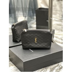 Astuccio cosmetico con cerniera YSL Saint Laurent Gaby 23 cm nero