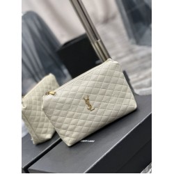 Astuccio cosmetico con cerniera YSL Saint Laurent Gaby 23 cm bianco
