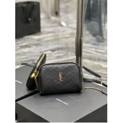 YSL Saint Laurent Gaby Borsa a tracolla con cerniera nera 18 cm