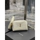 Replica Borsa a catena YSL Saint Laurent Gaby con cerniera 18 cm bianca