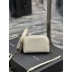 Replica Borsa a catena YSL Saint Laurent Gaby con cerniera 18 cm bianca
