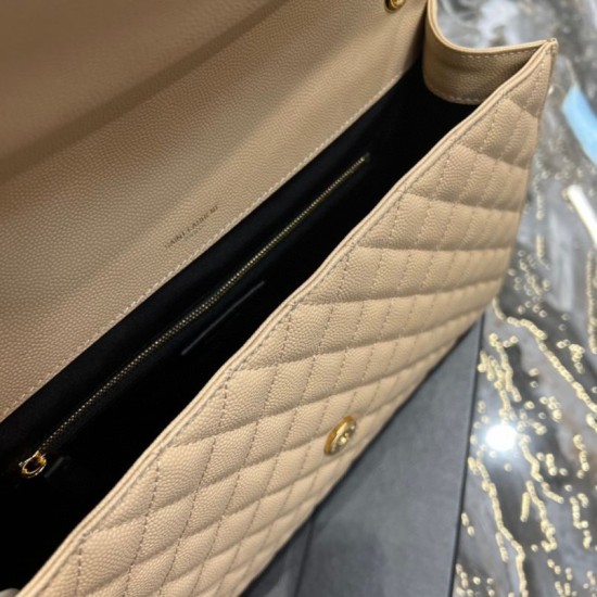 Replica Borsa a busta grande YSL Saint Laurent Mix Matelasse Albicocca 31cm Replica Borsa a busta grande YSL Saint Laurent Mix Matelasse Albicocca 31cm