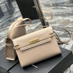 Borsa a spalla YSL Saint Laurent Manhattan Albicocca