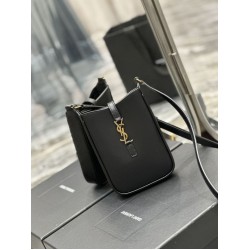 YSL Saint Laurent Le 5 A 7 Mini pelle conciata al vegetale verticale nera YSL Saint Laurent Le 5 A 7 Mini pelle conciata al vegetale verticale nera