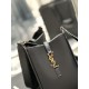Replica YSL Saint Laurent Le 5 A 7 Mini pelle conciata al vegetale verticale nera