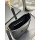 Replica YSL Saint Laurent Le 5 A 7 Mini pelle conciata al vegetale verticale nera