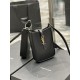 Replica YSL Saint Laurent Le 5 A 7 Mini pelle conciata al vegetale verticale nera
