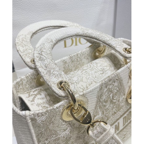 Replica Christian Dior Borsa media Lady D-Lite dorata Replica Christian Dior Borsa media Lady D-Lite dorata