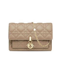 Christian Dior Lady Dior Chain Pouch Albicocca