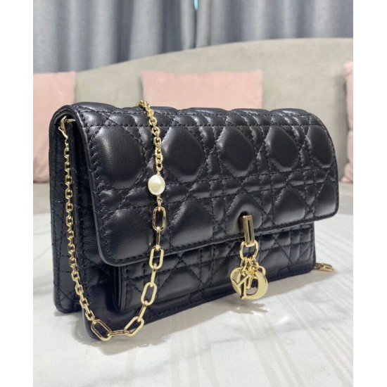 Replica Christian Dior Borsa a tracolla Lady Dior nera Replica Christian Dior Borsa a tracolla Lady Dior nera